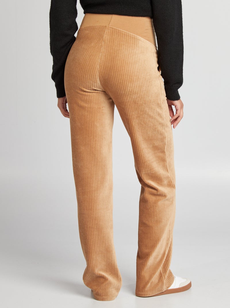 Pantaloni premaman in velluto a coste BEIGE - Kiabi