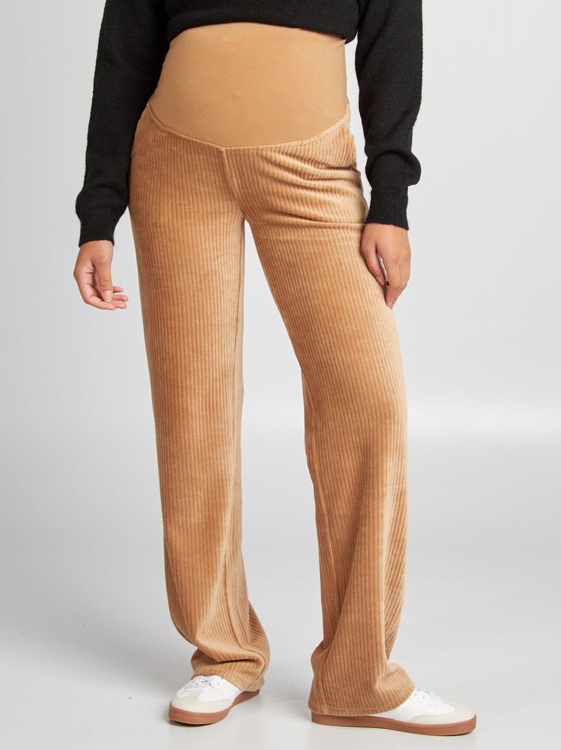 Pantaloni premaman in velluto a coste BEIGE - Kiabi