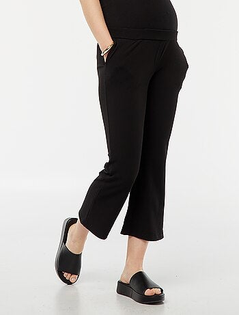 Pantaloni premaman larghi in maglia punto milano tinta unita