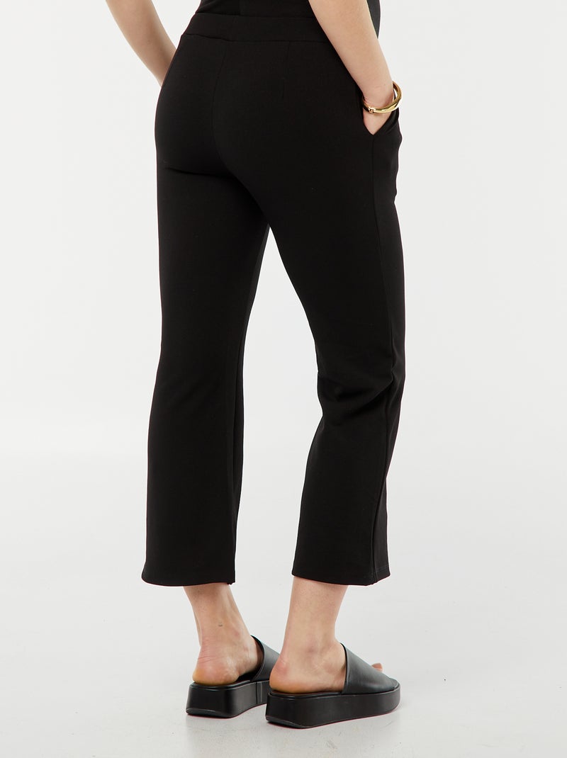 Pantaloni premaman larghi in maglia punto milano tinta unita nero - Kiabi