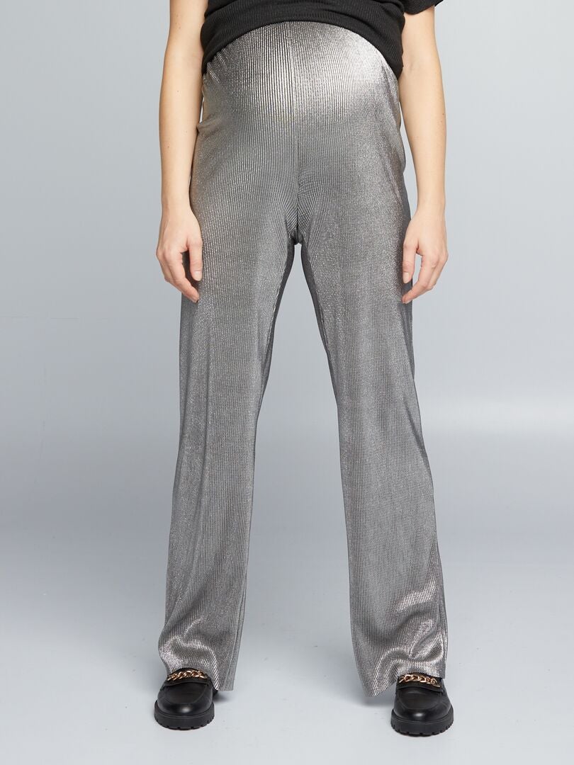 Leggings Maternità DeDavide Premaman - Grigio Chiaro, Taglia M, In Cotone Ed Elastan - 2