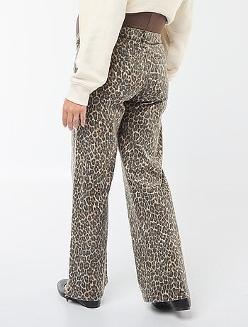 Pantaloni premaman wide leg con stampa leopardata