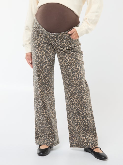 Pantaloni premaman wide leg con stampa leopardata - Kiabi