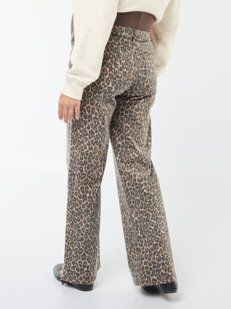 Pantaloni premaman wide leg con stampa leopardata Marrone - Kiabi