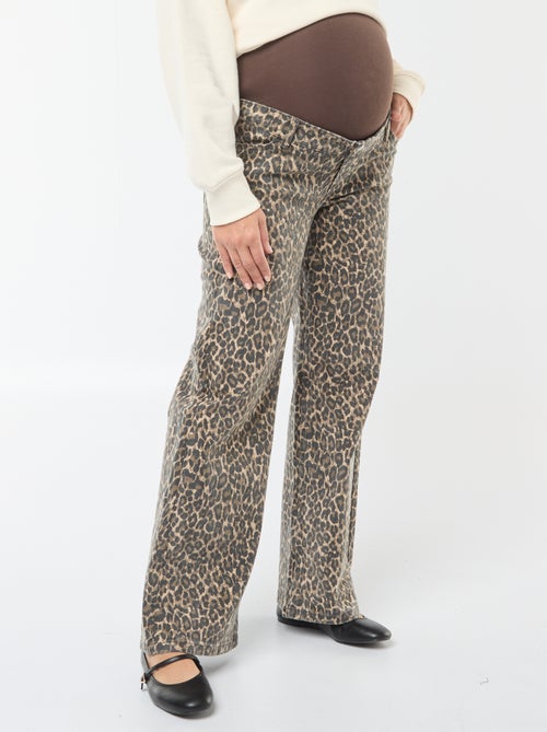 Pantaloni premaman wide leg con stampa leopardata - Kiabi