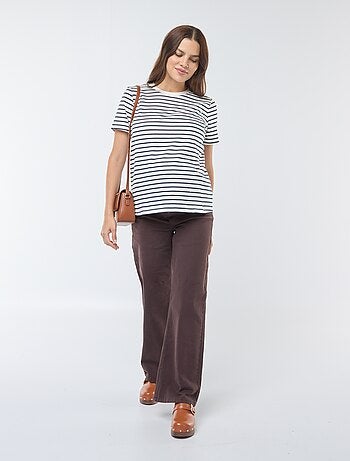 Pantaloni premaman wide leg con stampa leopardata