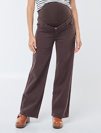 Pantaloni premaman wide leg con stampa leopardata