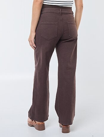 Pantaloni premaman wide leg con stampa leopardata
