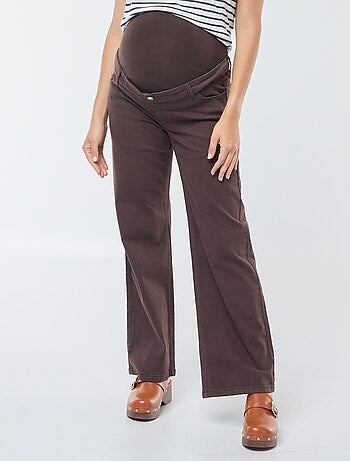 Pantaloni premaman wide leg con stampa leopardata