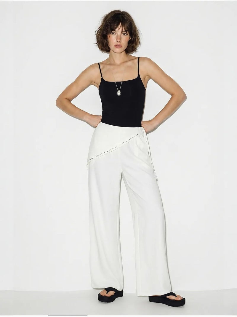 Pantaloni pull-on a gamba ampia lucci Bianco sporco - Kiabi