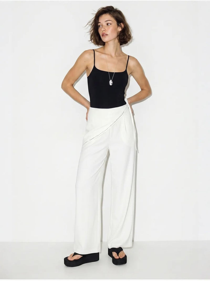 Pantaloni pull-on a gamba ampia lucci Bianco sporco - Kiabi