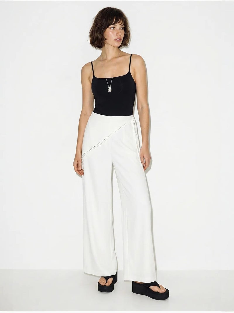 Pantaloni pull-on a gamba ampia lucci Bianco sporco - Kiabi