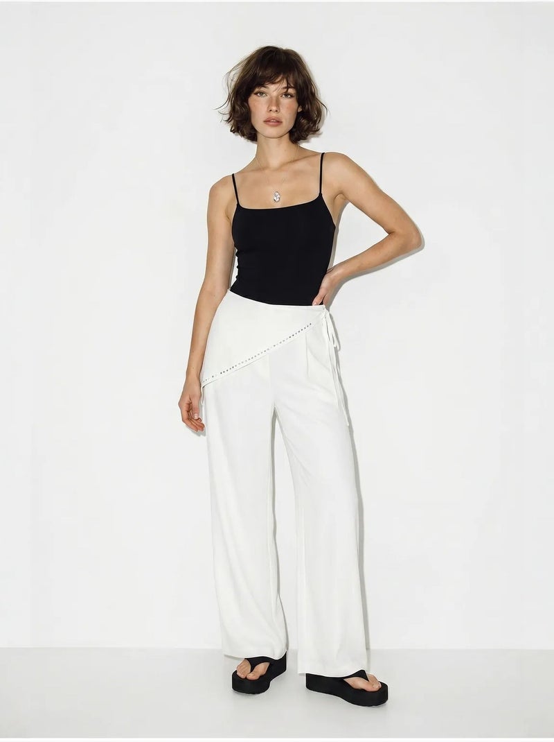 Pantaloni pull-on a gamba ampia lucci Bianco sporco - Kiabi