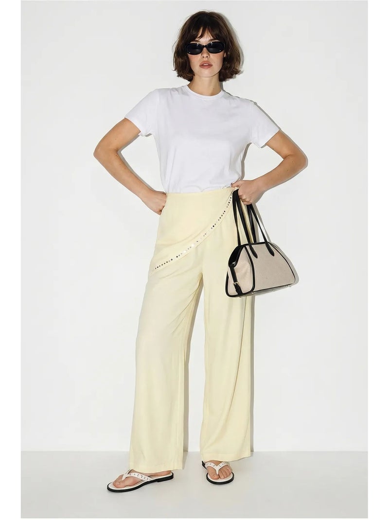 Pantaloni pull-on a gamba ampia lucci Crema - Kiabi