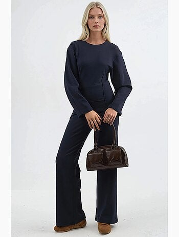 Pantaloni pull-on a vita alta a gamba dritta busem