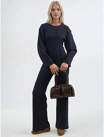Pantaloni pull-on a vita alta a gamba dritta busem