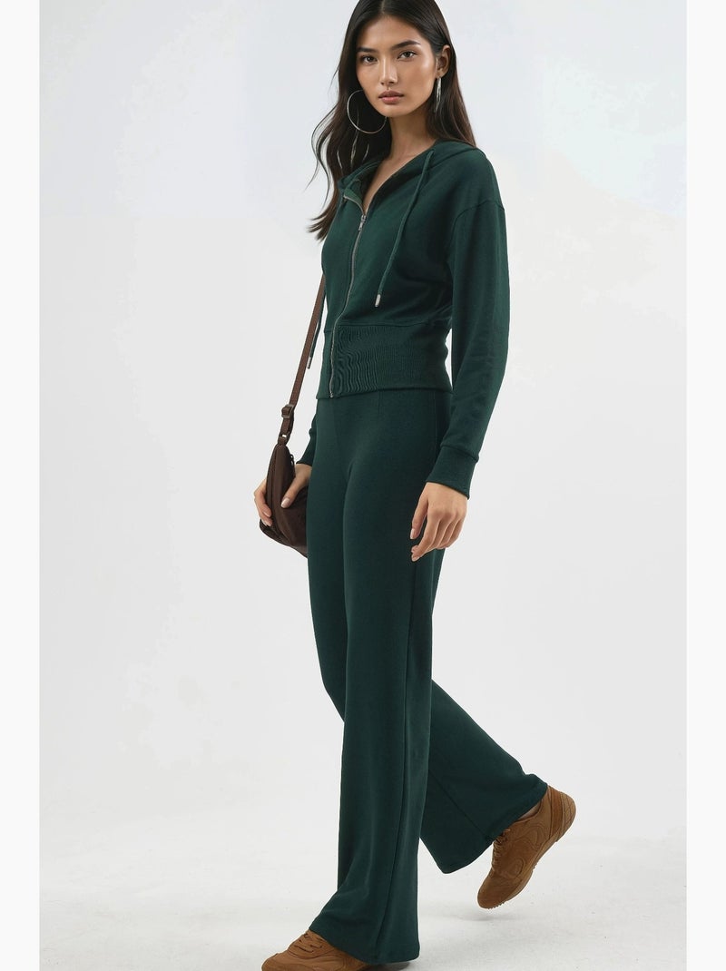 Pantaloni pull-on a vita alta a gamba dritta busem Verde bottiglia - Kiabi