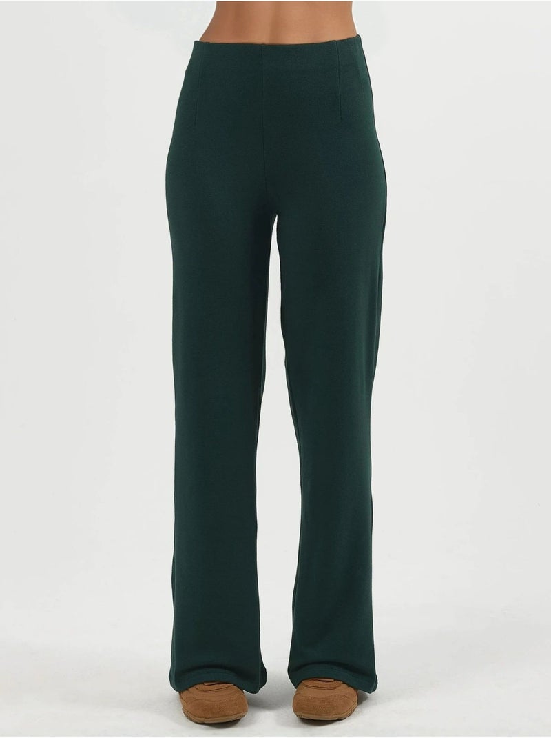 Pantaloni pull-on a vita alta a gamba dritta busem Verde bottiglia - Kiabi