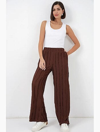 Pantaloni pull-on testurizzati a gamba larga bdart