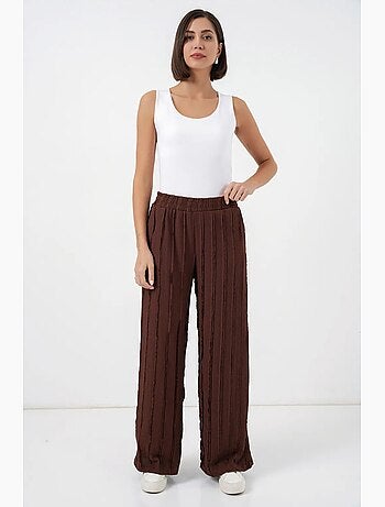 Pantaloni pull-on testurizzati a gamba larga bdart