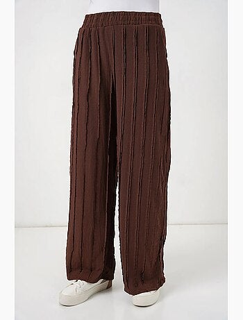 Pantaloni pull-on testurizzati a gamba larga bdart