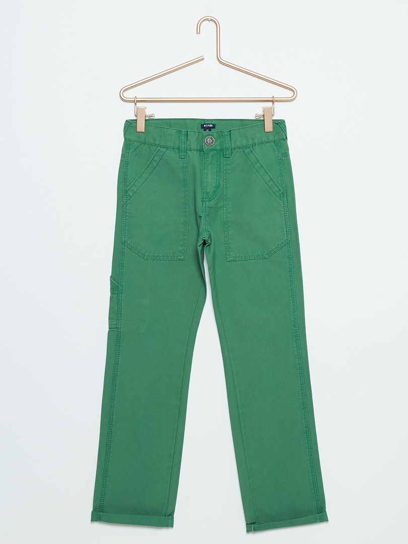 Pantaloni puro cotone verde - Kiabi