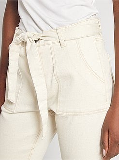 Pantaloni regular con cintura da annodare - Kiabi