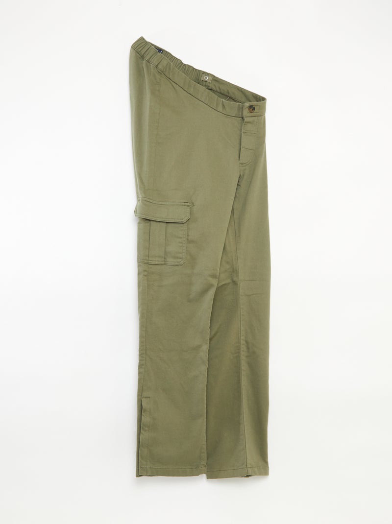 Pantaloni regular con tasche a patta - collezione facile da indossare VERDE - Kiabi