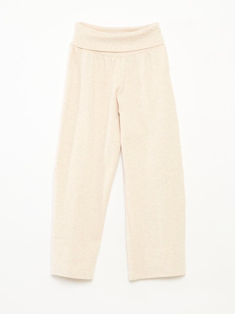 Pantaloni regular con vita elasticizzata Beige - Kiabi
