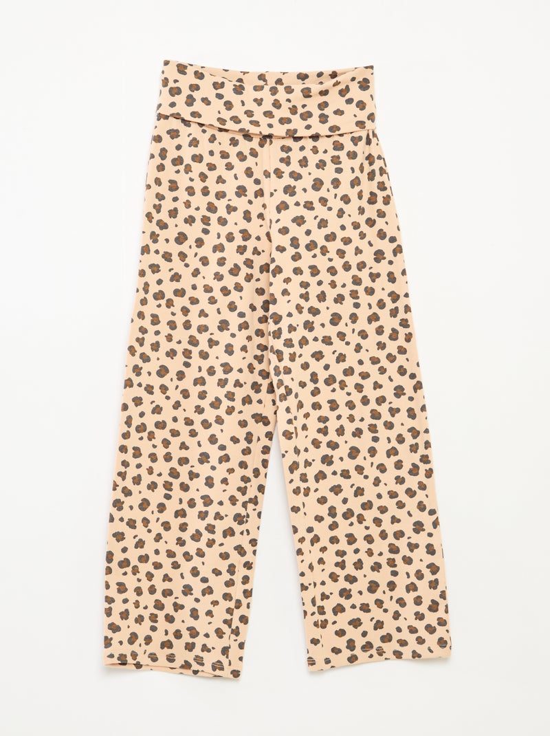 Pantaloni regular con vita elasticizzata Beige - Kiabi