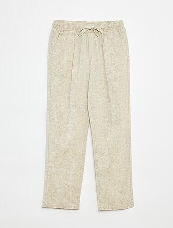 Pantaloni regular fit in lino