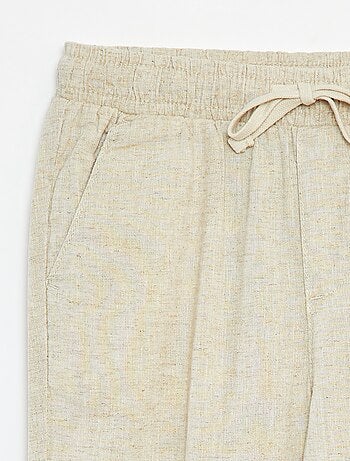 Pantaloni regular fit in lino