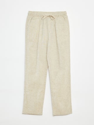 Pantaloni regular fit in lino
