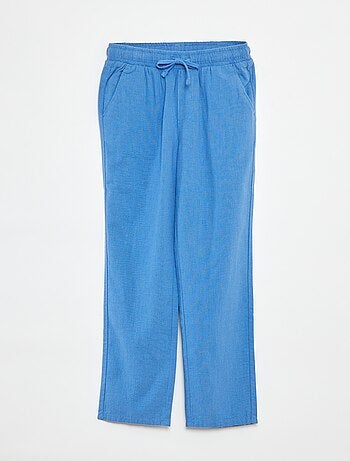 Pantaloni regular fit in lino