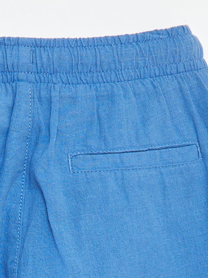 Pantaloni regular fit in lino blu - Kiabi