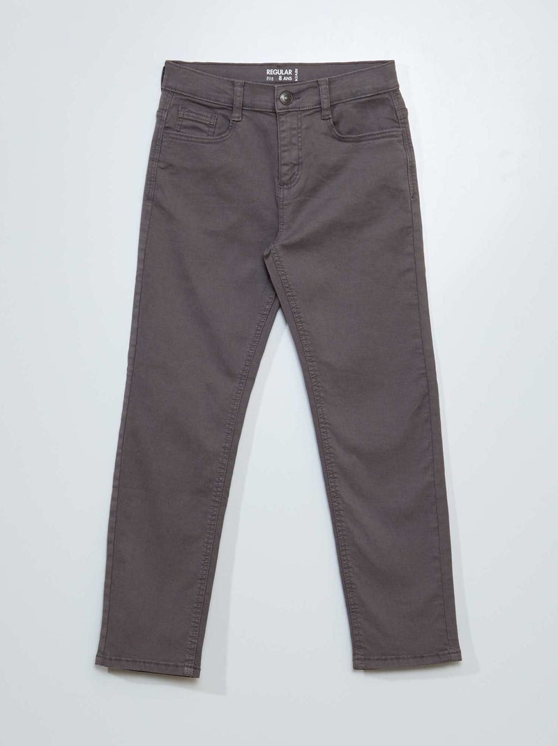 Pantaloni regular fit in twill GRIGIO - Kiabi