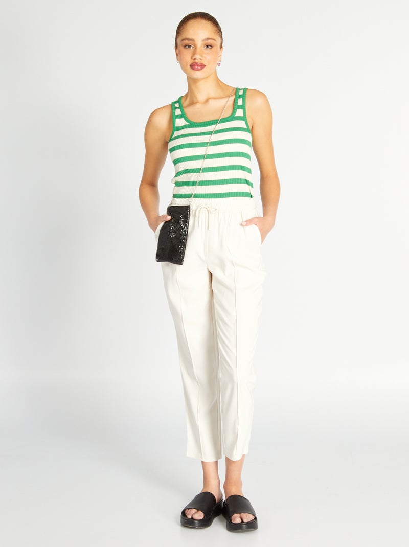 Pantaloni regular fit in twill tipo joggers BIANCO - Kiabi