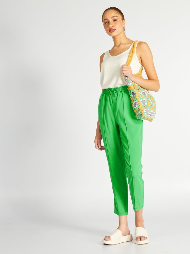 Pantaloni regular fit in twill tipo joggers VERDE - Kiabi