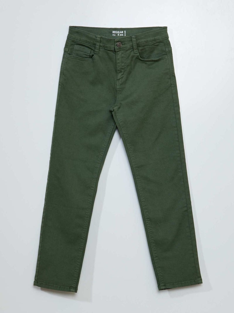Pantaloni regular fit in twill VERDE - Kiabi