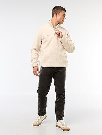 Pantaloni regular fit in velluto tinta unita