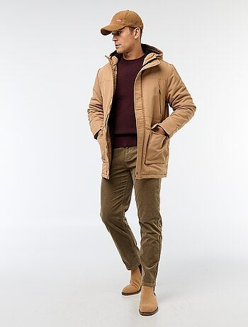 Pantaloni regular fit in velluto tinta unita