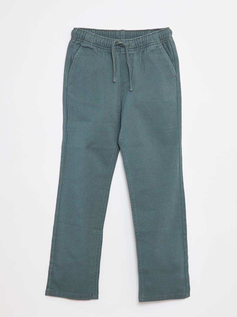 Pantaloni regular tinta unita Verde - Kiabi