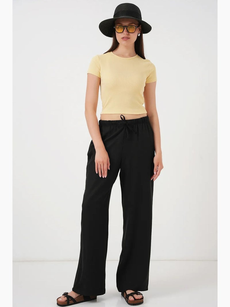 Pantaloni relaxed a gamba ampia con coulisse bdart Nero - Kiabi
