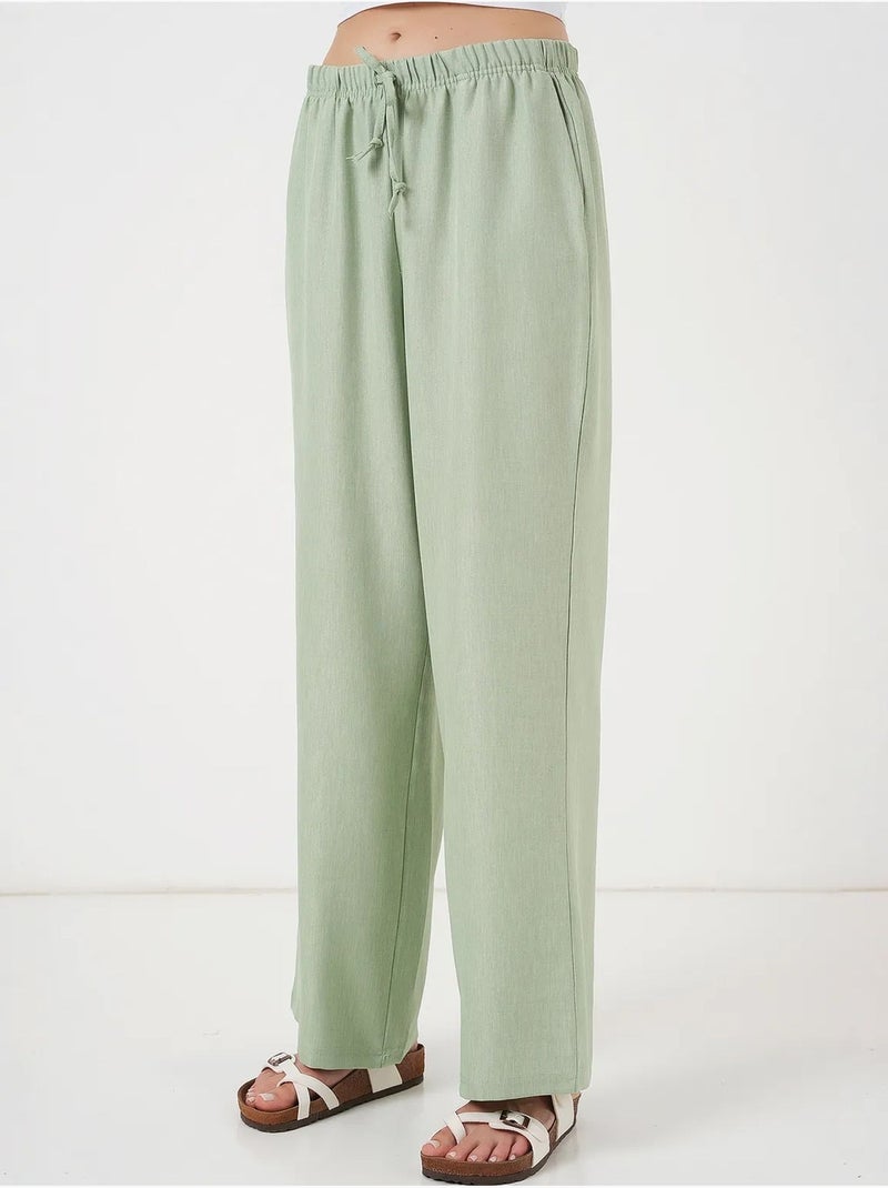 Pantaloni relaxed a gamba ampia con coulisse bdart Verde menta - Kiabi