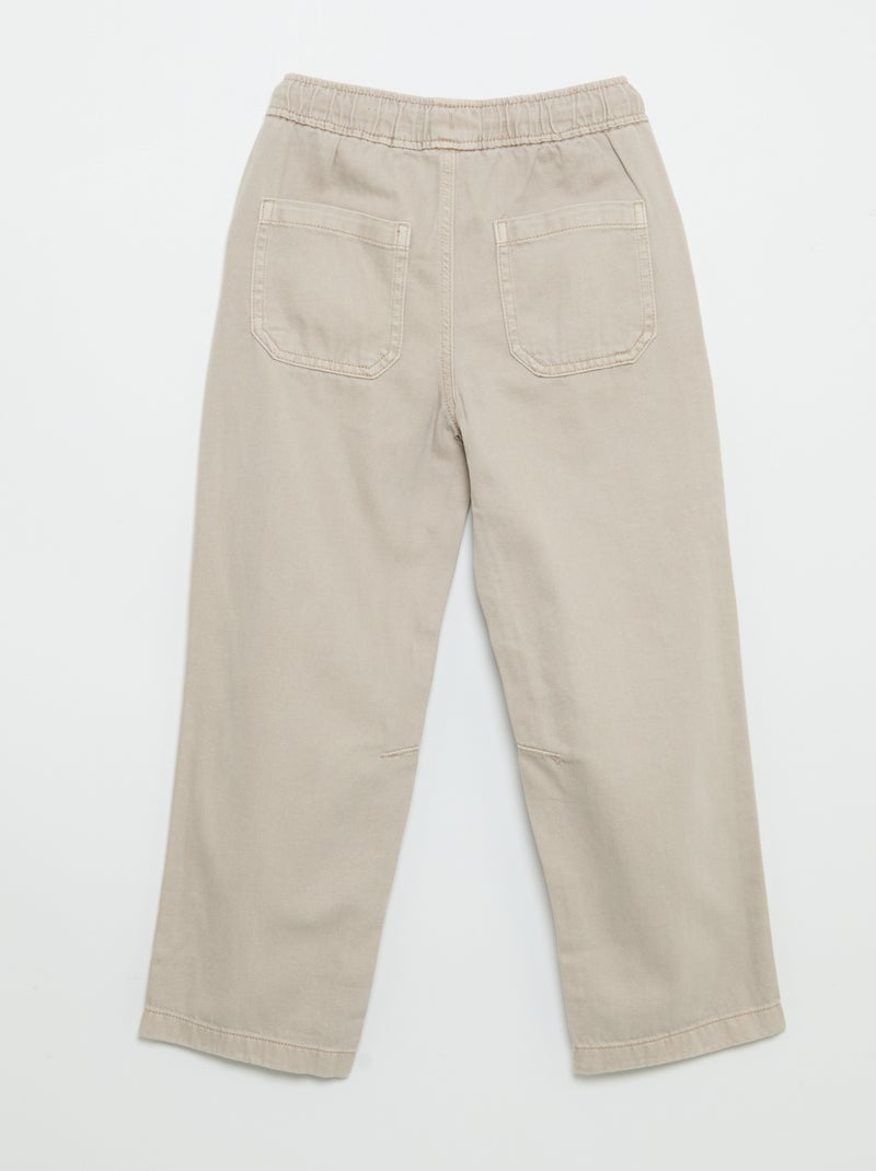 Pantaloni relaxed fit con vita elasticizzata Beige - Kiabi