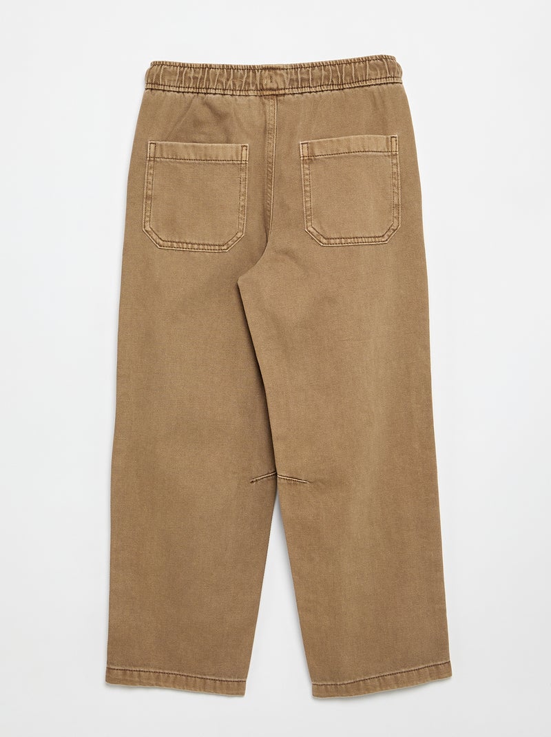 Pantaloni relaxed fit con vita elasticizzata Marrone - Kiabi