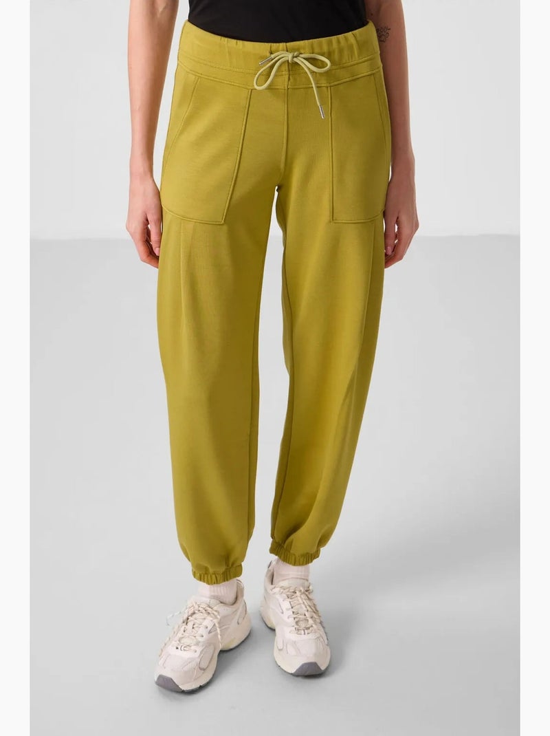 Pantaloni relaxed in crêpe a vita media con tasca tommy Ambra - Kiabi