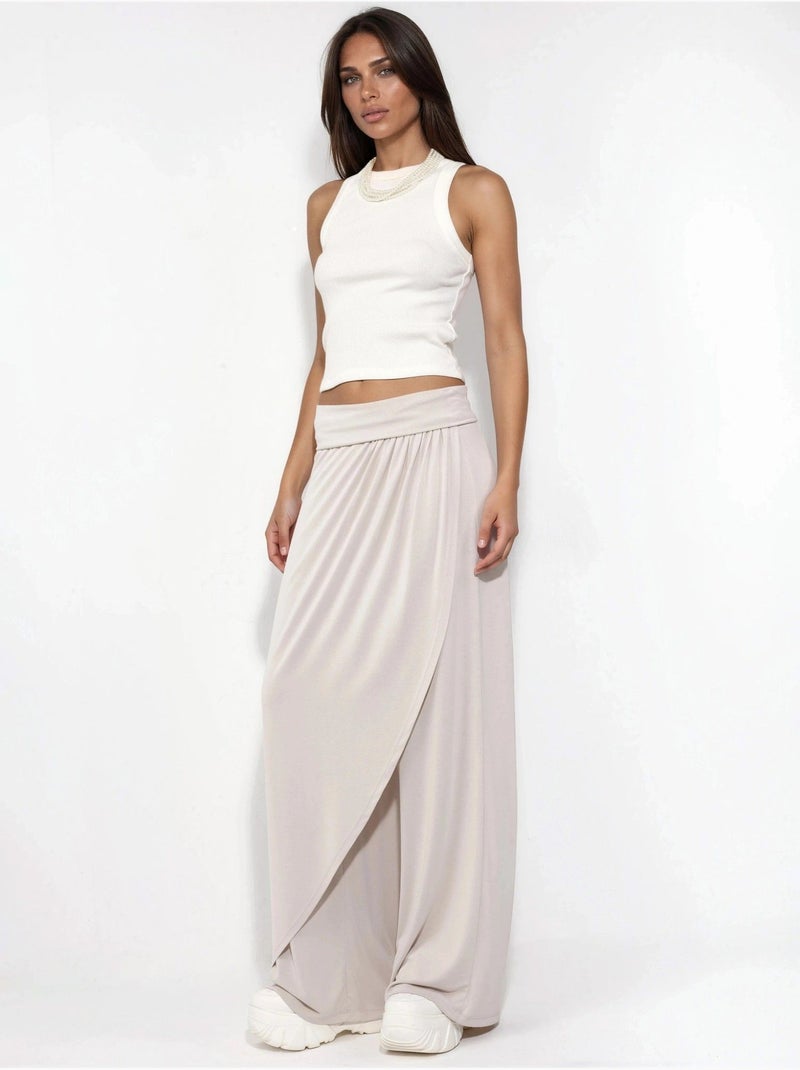 Pantaloni salwar a gamba ampia busem Beige argilla - Kiabi