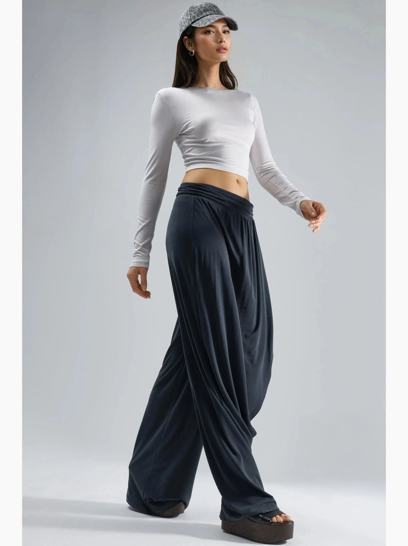 Pantaloni salwar a gamba ampia busem Grigio scuro - Kiabi
