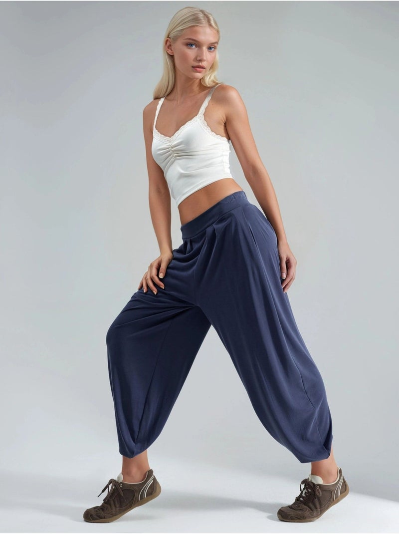 Pantaloni salwar plissettati busem Blu marino - Kiabi